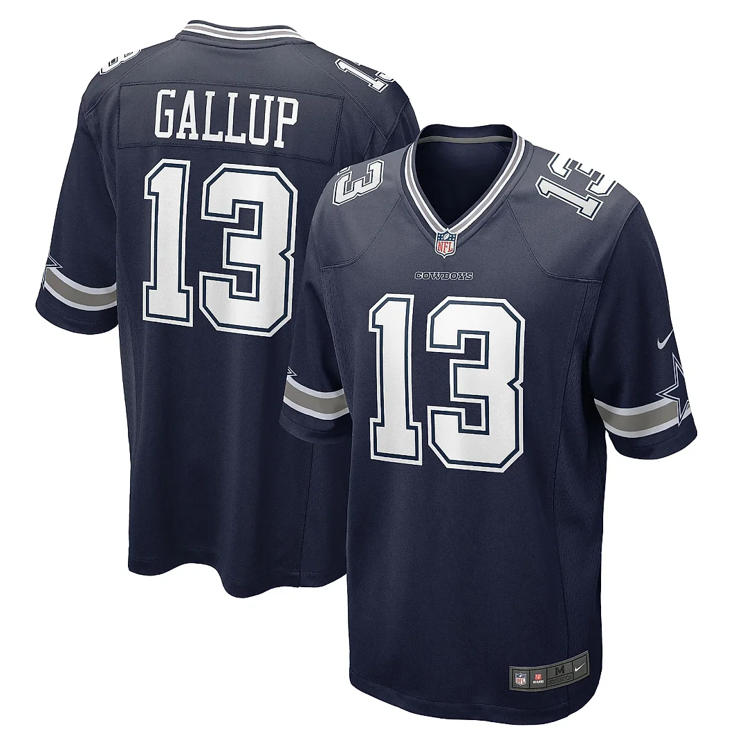 Zennovawear Men's Dallas Cowboys Michael Gallup Navy Game Jersey