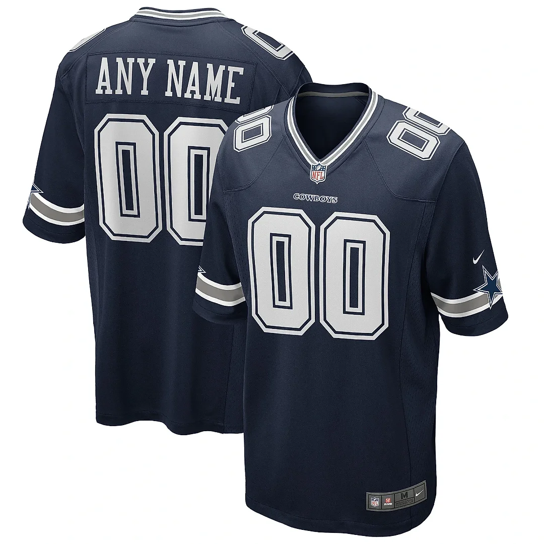 Zennovawear Men's Dallas Cowboys Navy Custom Game Jersey