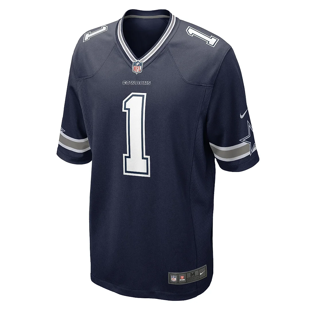 Zennovawear Men's Dallas Cowboys Number 1 Groom Navy Game Jersey