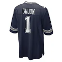 Zennovawear Men's Dallas Cowboys Number 1 Groom Navy Game Jersey