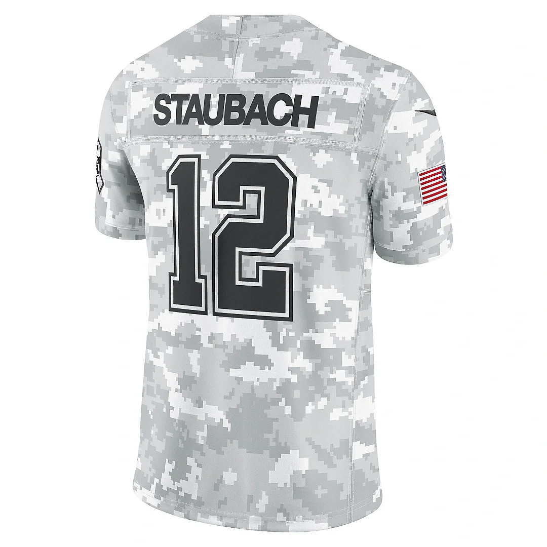 Zennovawear Men's Dallas Cowboys Roger Staubach Arctic Camo 2024 Salute to Service Retired Player Limited Jersey