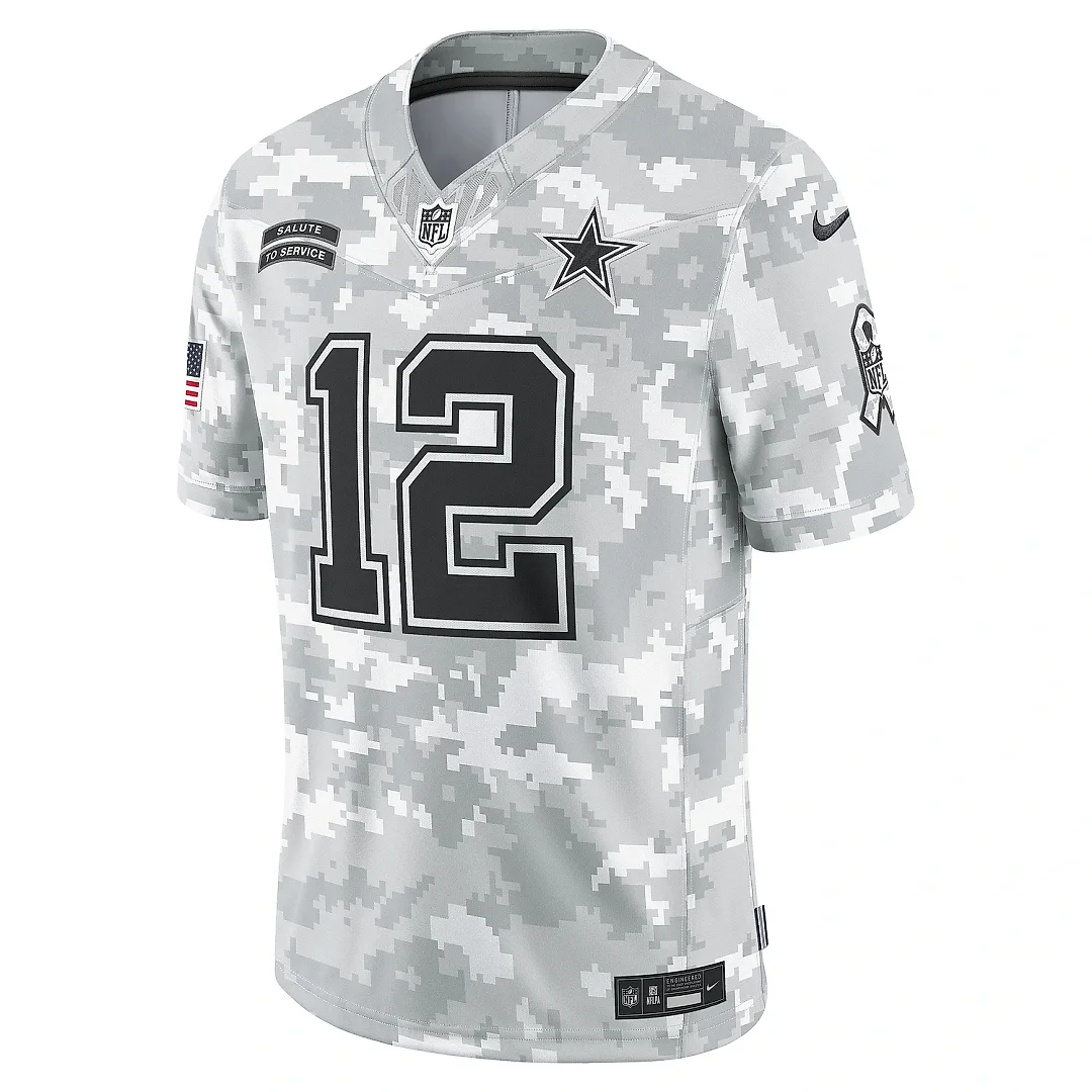 Zennovawear Men's Dallas Cowboys Roger Staubach Arctic Camo 2024 Salute to Service Retired Player Limited Jersey