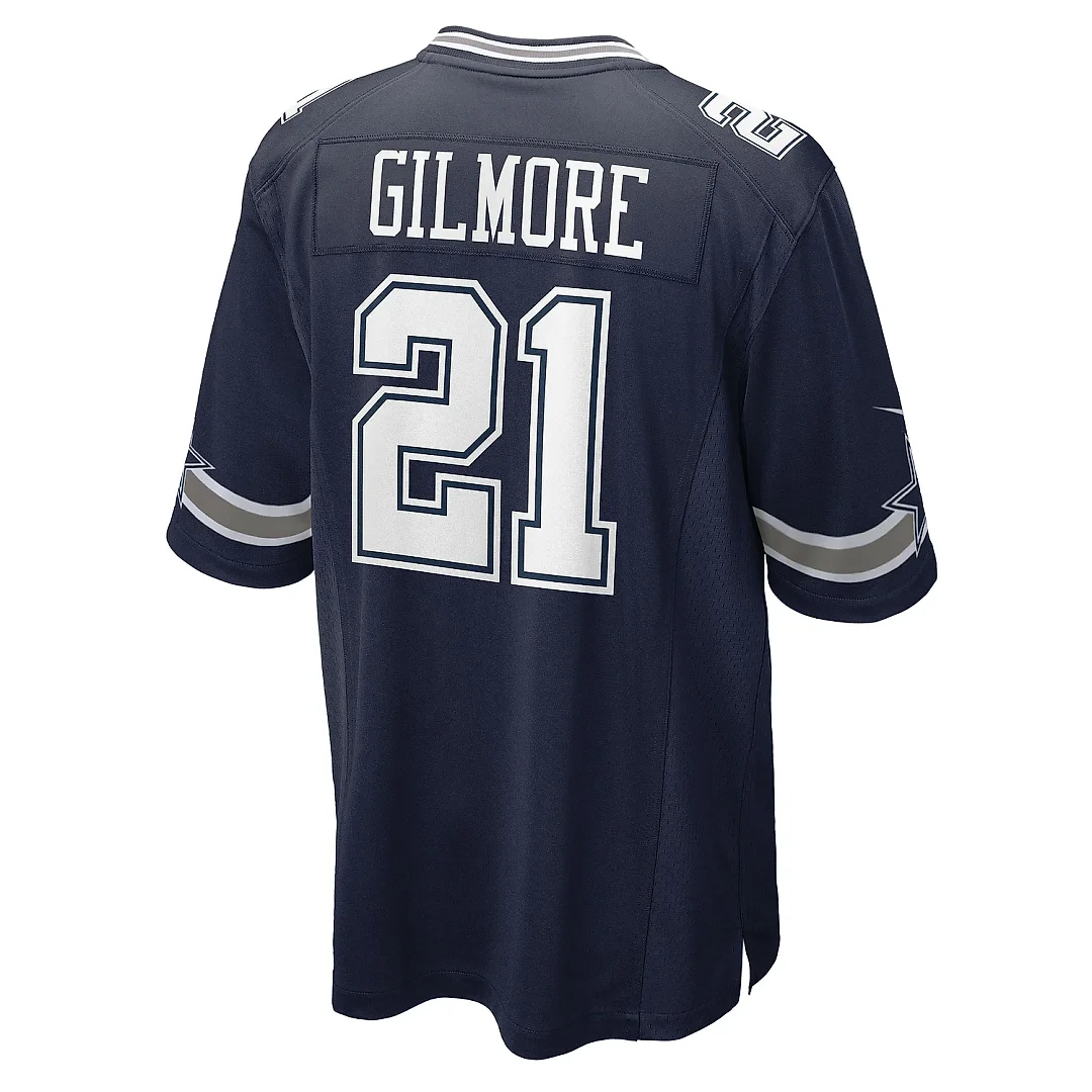 Zennovawear Men's Dallas Cowboys Stephon Gilmore Navy Game Jersey