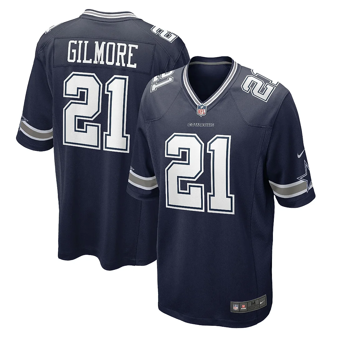 Zennovawear Men's Dallas Cowboys Stephon Gilmore Navy Game Jersey