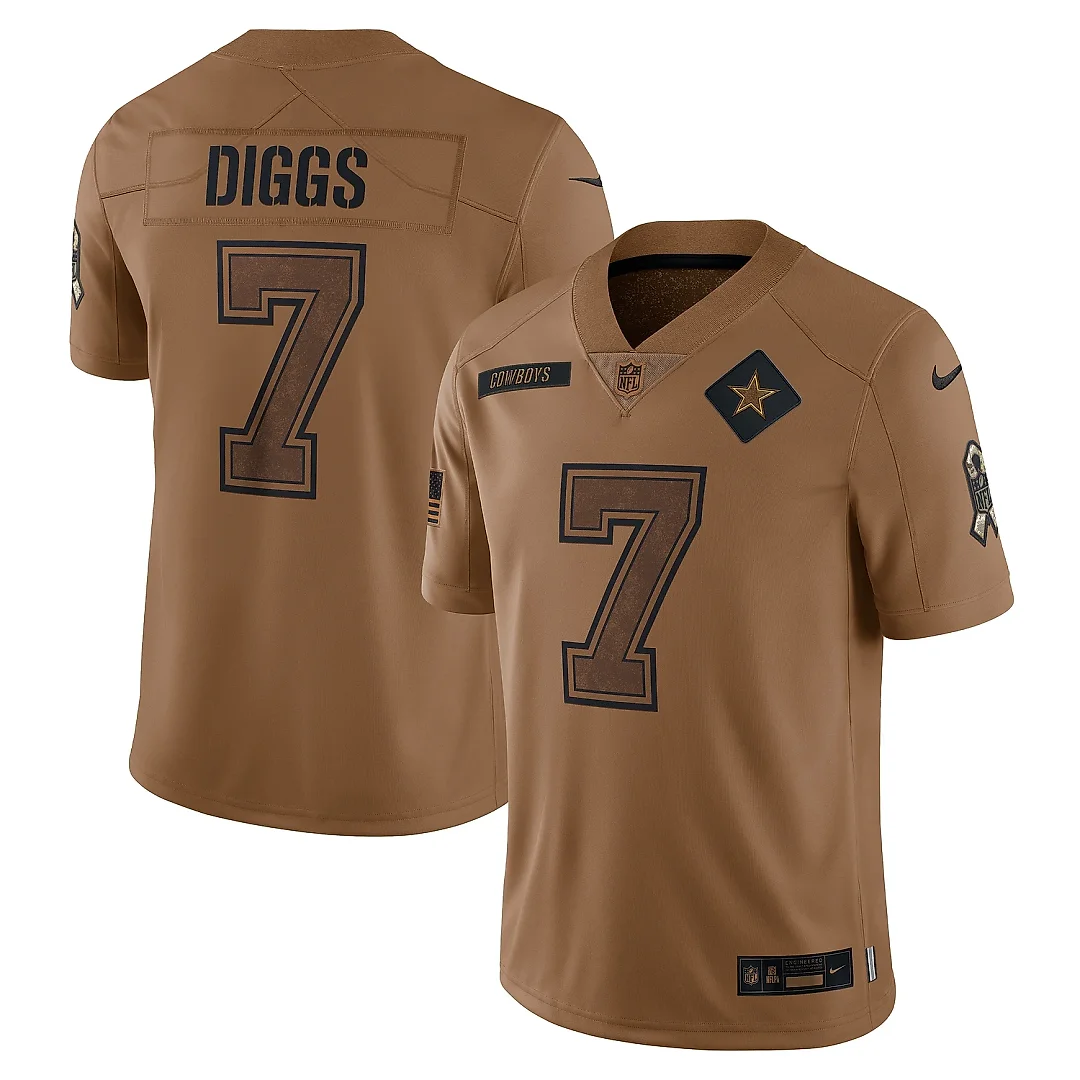 Zennovawear Men's Dallas Cowboys Trevon Diggs Brown Salute To Service Limited Jersey