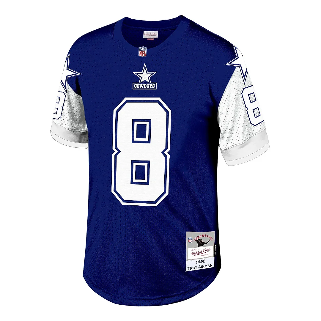 Zennovawear Men's Dallas Cowboys Troy Aikman Mitchell & Ness Navy Legacy Jersey