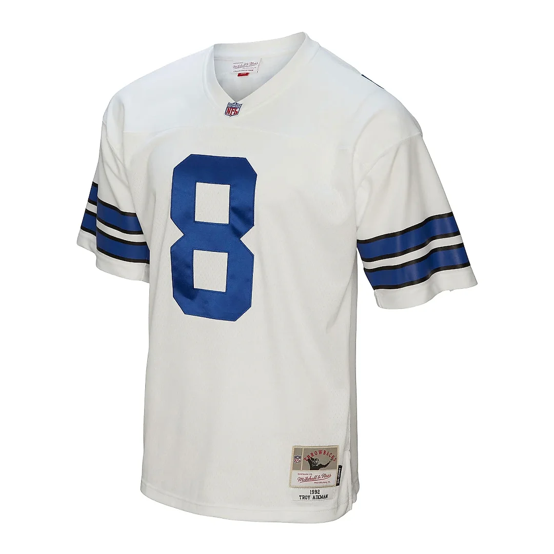 Zennovawear Men's Dallas Cowboys Troy Aikman Mitchell & Ness White Legacy Jersey