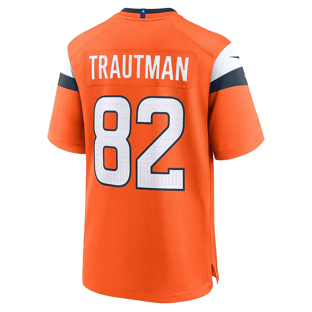 Zennovawear Men's Denver Broncos Adam Trautman Orange Team Game Jersey
