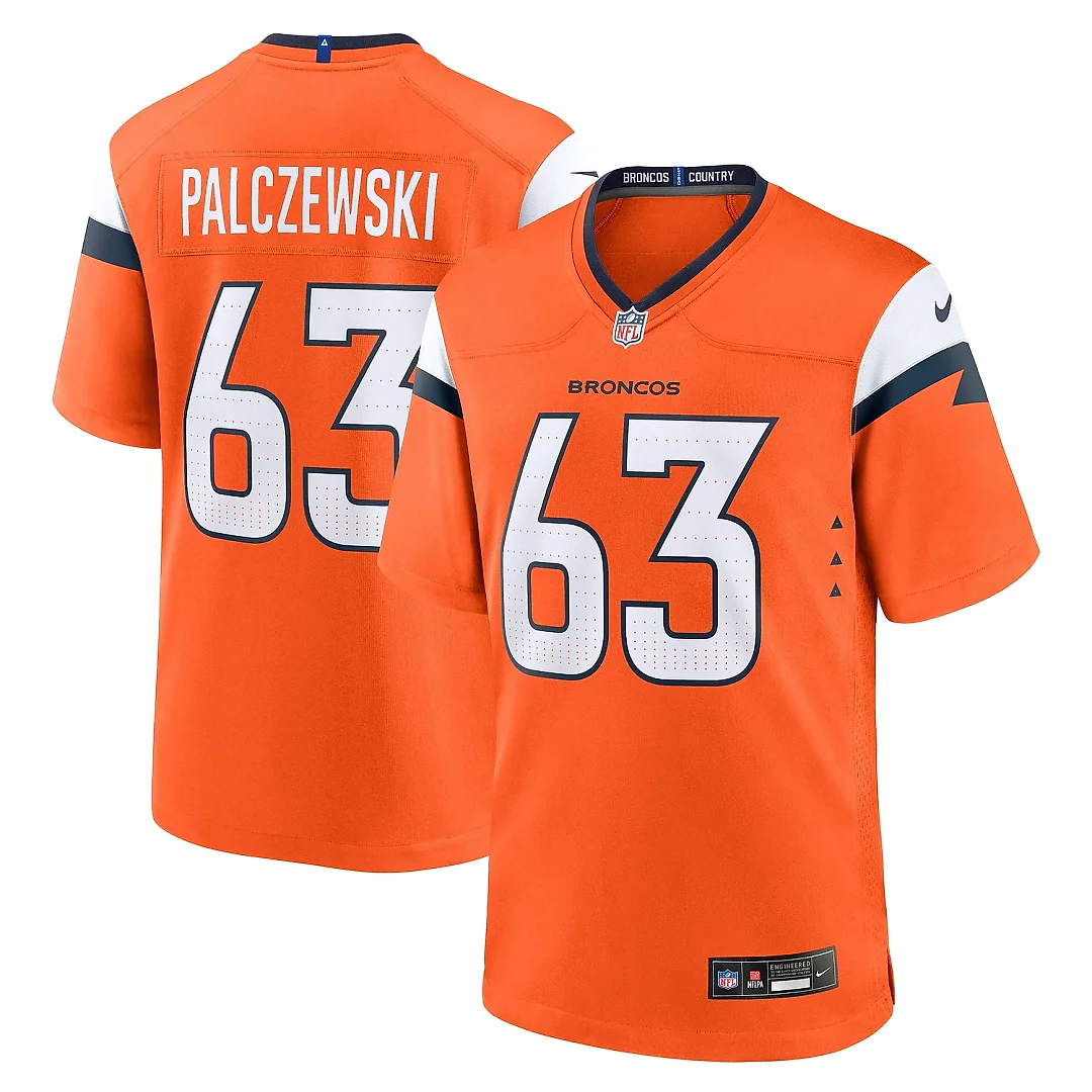 Zennovawear Men's Denver Broncos Alex Palczewski Orange Team Game Jersey