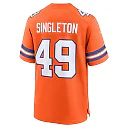 Zennovawear Men's Denver Broncos Alex Singleton Orange Alternate Game Jersey