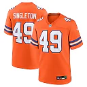 Zennovawear Men's Denver Broncos Alex Singleton Orange Alternate Game Jersey
