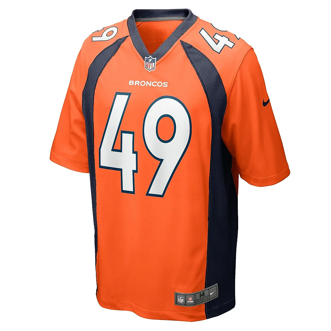 Zennovawear Men's Denver Broncos Alex Singleton Orange Game Player Jersey