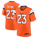 Zennovawear Men's Denver Broncos Audric Estime Orange Team Game Jersey