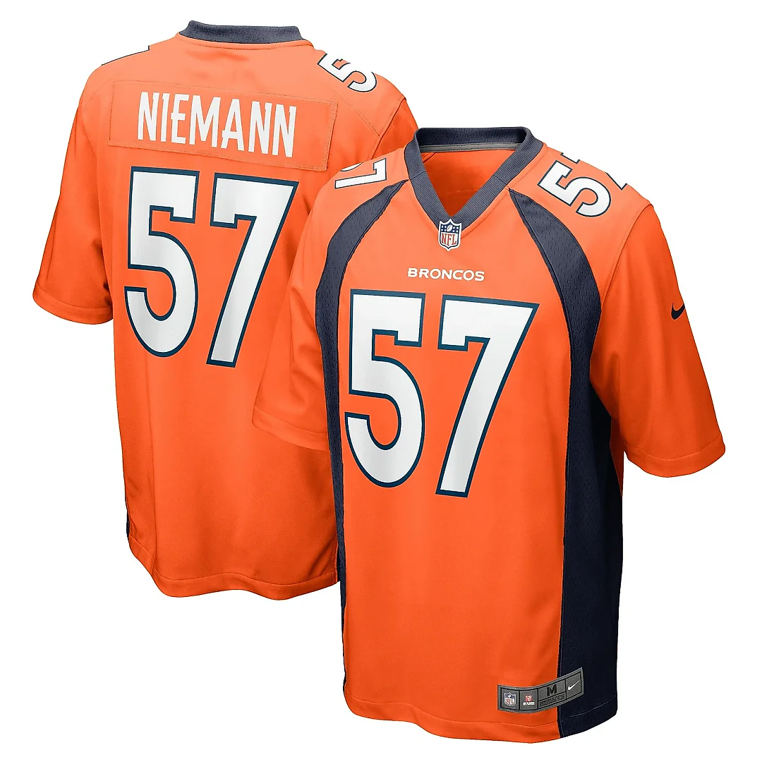 Zennovawear Men's Denver Broncos Ben Niemann Orange Team Game Jersey