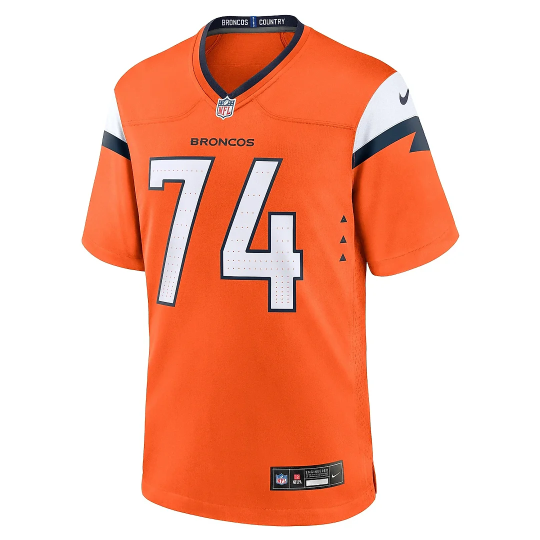 Zennovawear Men's Denver Broncos Ben Powers Orange Team Game Jersey