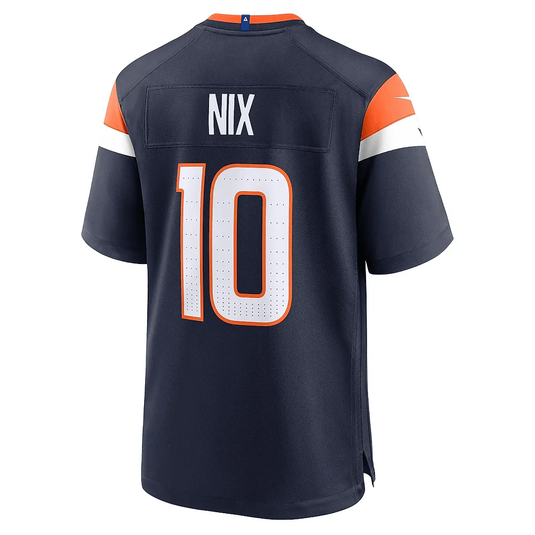 Zennovawear Men's Denver Broncos Bo Nix Navy Alternate Game Jersey