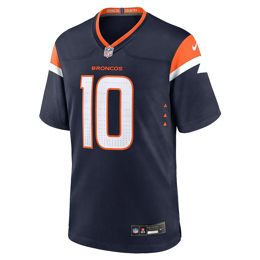 Zennovawear Men's Denver Broncos Bo Nix Navy Alternate Game Jersey