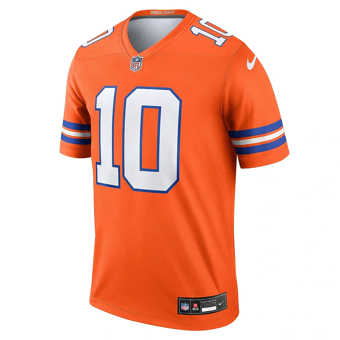 Zennovawear Men's Denver Broncos Bo Nix Orange Alternate Legend Player Performance Top