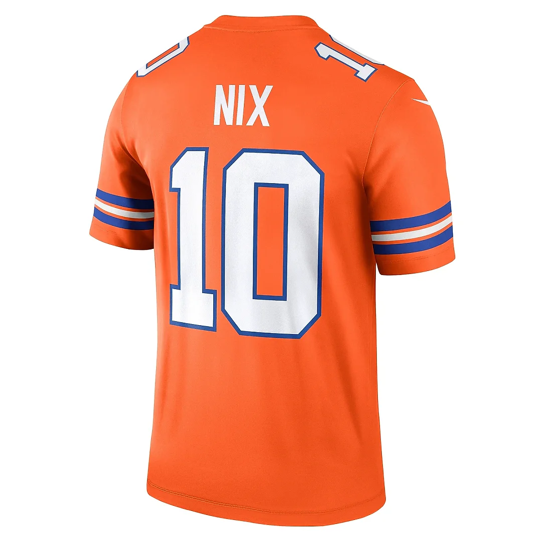 Zennovawear Men's Denver Broncos Bo Nix Orange Alternate Legend Player Performance Top