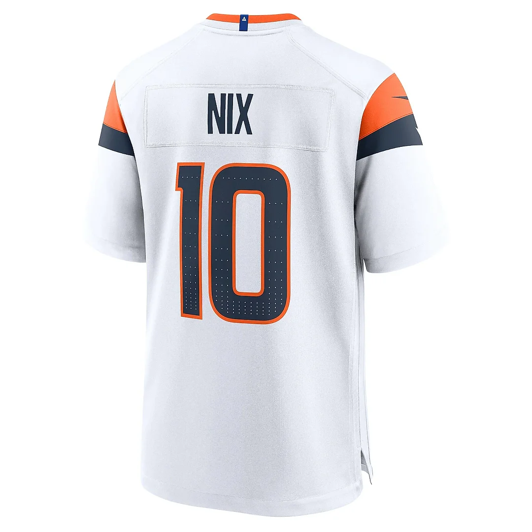 Zennovawear Men's Denver Broncos Bo Nix White Game Jersey