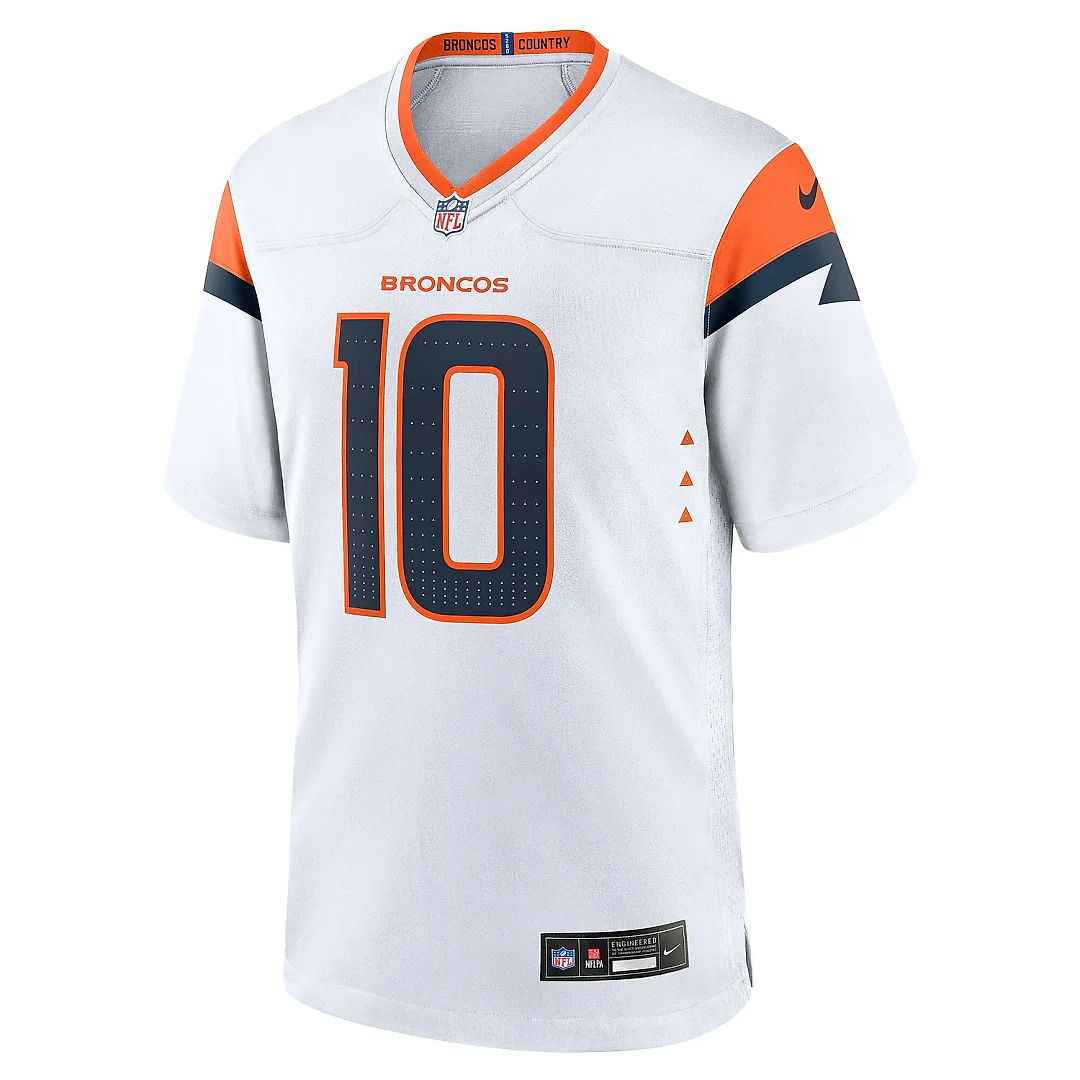 Zennovawear Men's Denver Broncos Bo Nix White Game Jersey