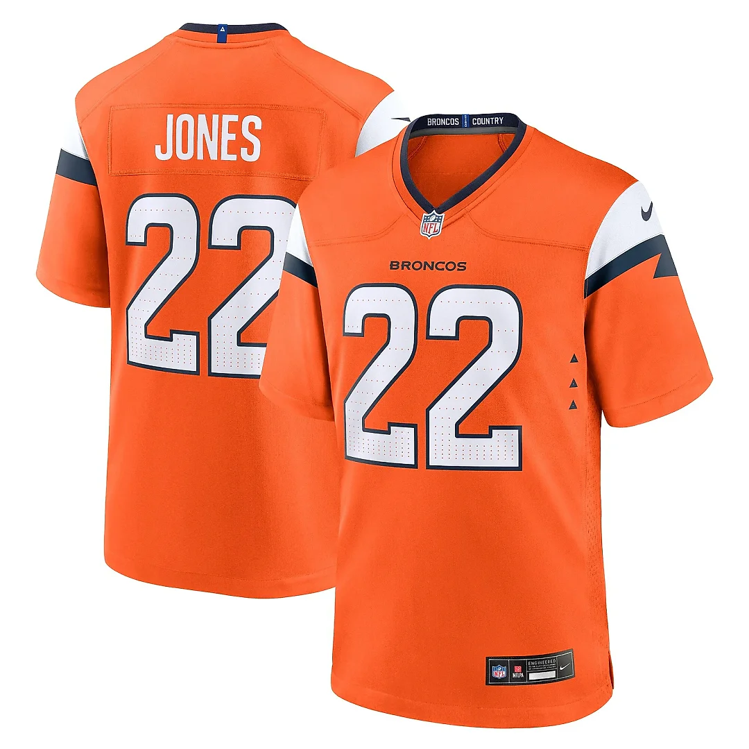 Zennovawear Men's Denver Broncos Brandon Jones Orange Team Game Jersey
