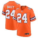 Zennovawear Men's Denver Broncos Champ Bailey Orange Mile High Collection 1977 Throwback Retired Player Game Jersey