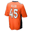 Zennovawear Men's Denver Broncos Christopher Allen Orange Game Player Jersey