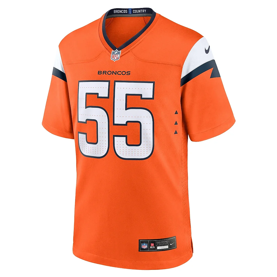 Zennovawear Men's Denver Broncos Cody Barton Orange Game Jersey