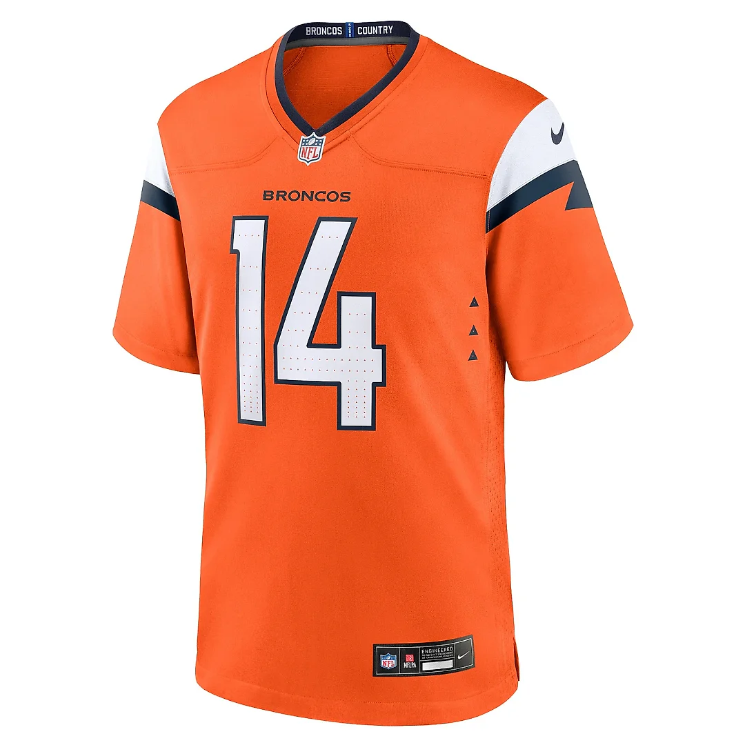 Zennovawear Men's Denver Broncos Courtland Sutton Orange Mile High Collection Game Jersey
