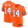 Zennovawear Men's Denver Broncos Courtland Sutton Orange Mile High Collection 1977 Throwback Player Game Jersey