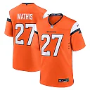 Zennovawear Men's Denver Broncos Damarri Mathis Orange Team Game Jersey