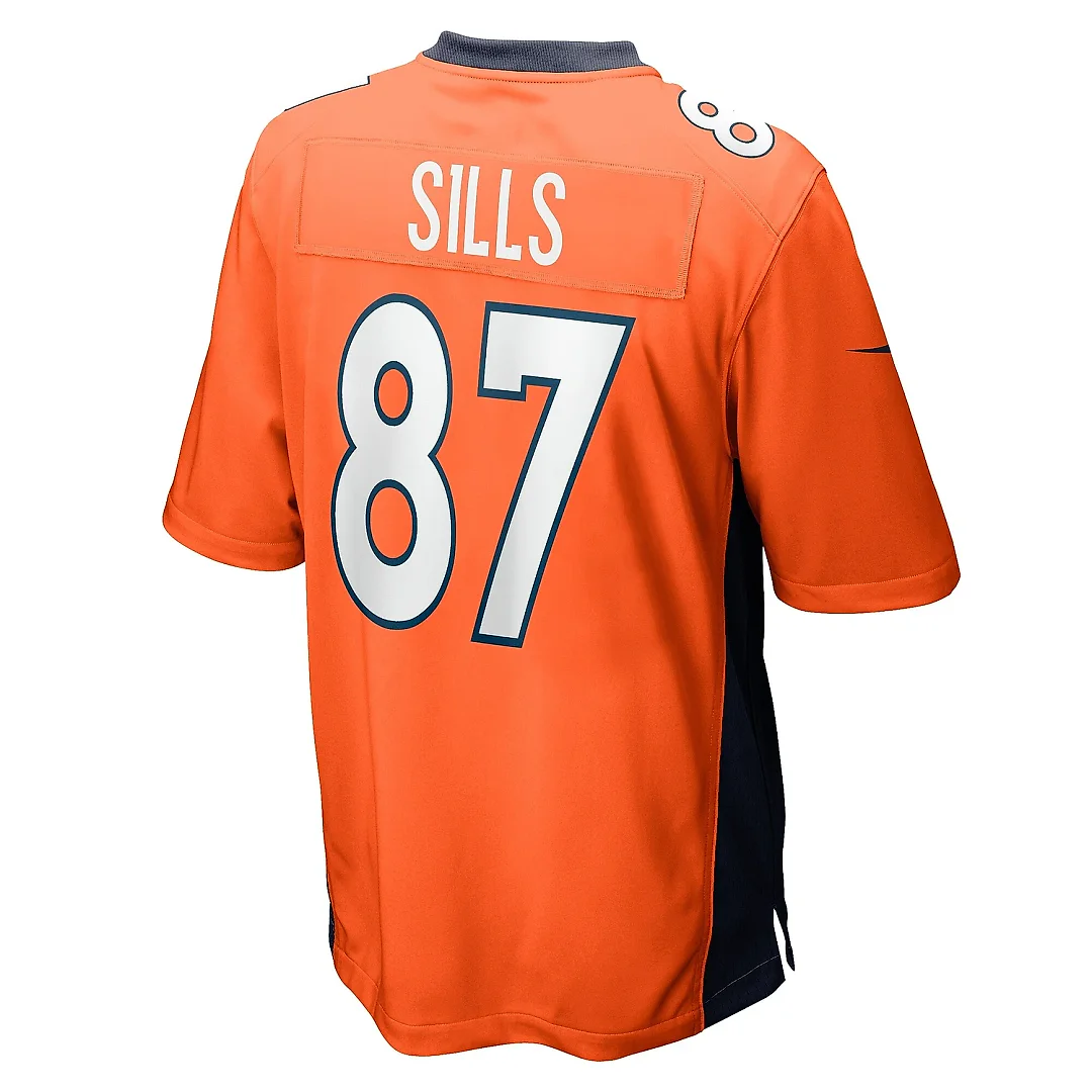 Zennovawear Men's Denver Broncos David Sills Orange Team Game Jersey