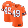 Zennovawear Men's Denver Broncos Dennis Smith Orange Mile High Collection 1977 Throwback Retired Player Game Jersey