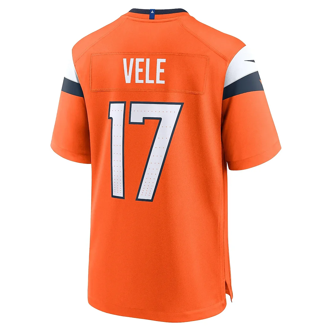 Zennovawear Men's Denver Broncos Devaughn Vele Orange Team Game Jersey
