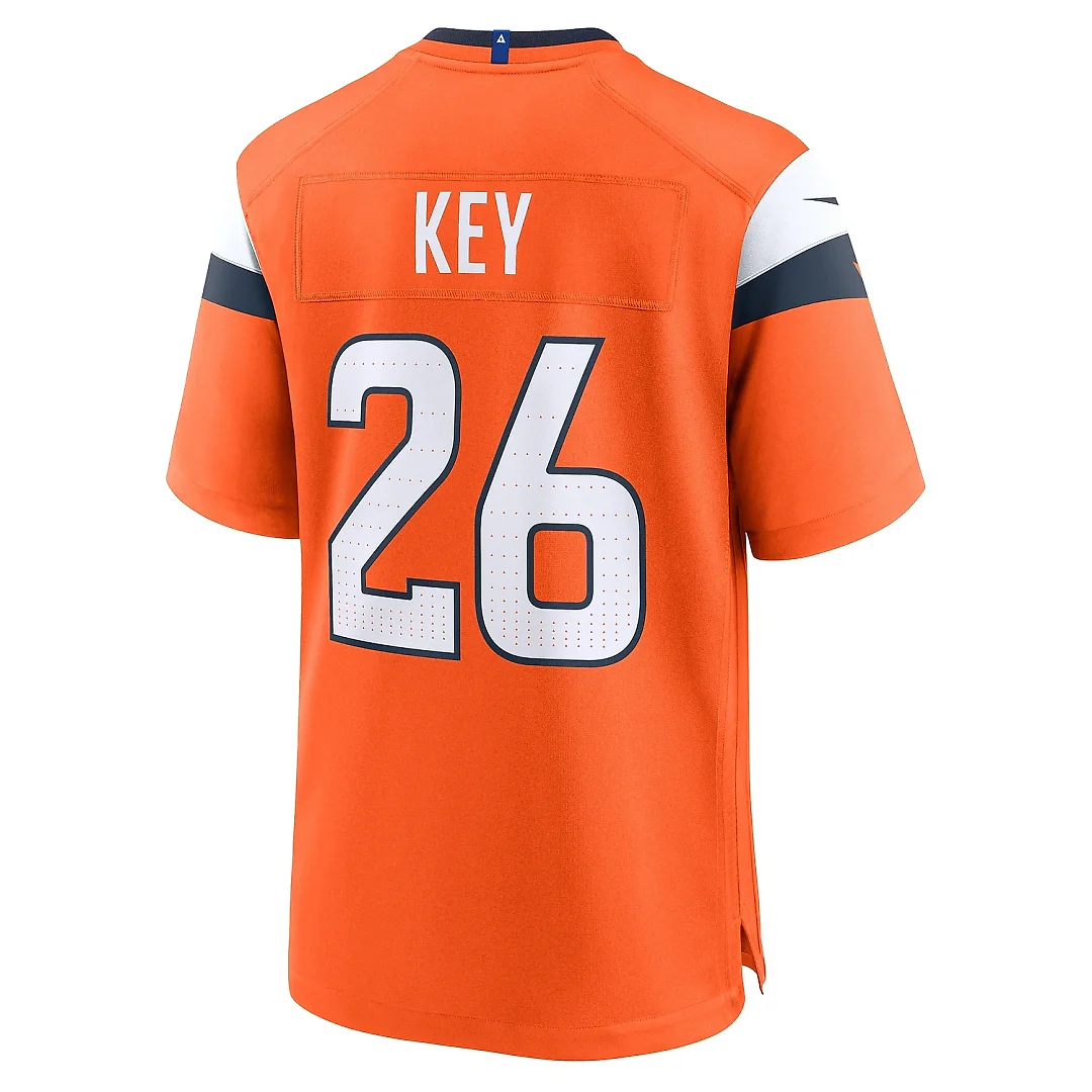 Zennovawear Men's Denver Broncos Devon Key Orange Team Game Jersey