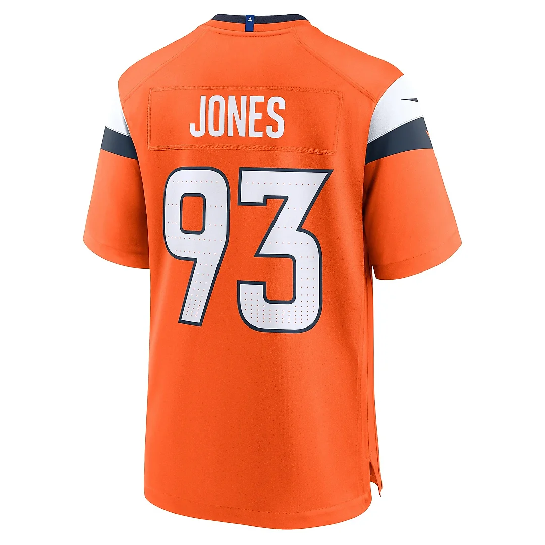 Zennovawear Men's Denver Broncos D.J. Jones Orange Team Game Jersey