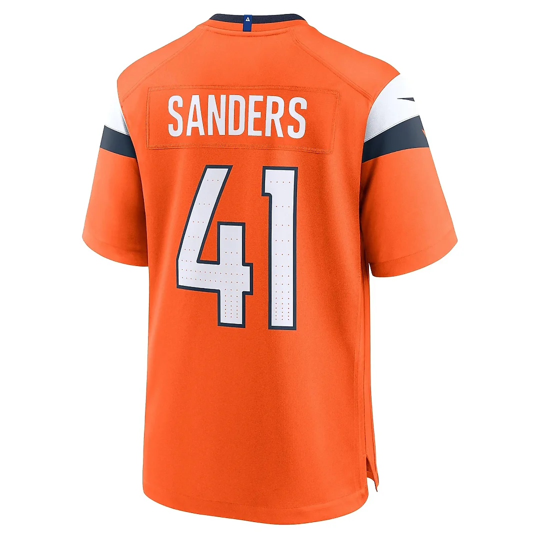 Zennovawear Men's Denver Broncos Drew Sanders Orange Team Game Jersey