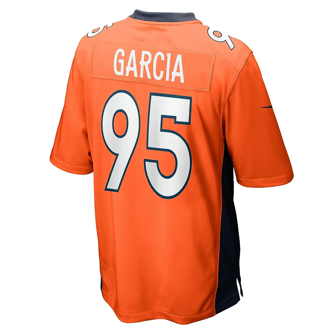 Zennovawear Men's Denver Broncos Elijah Garcia Orange Team Game Jersey