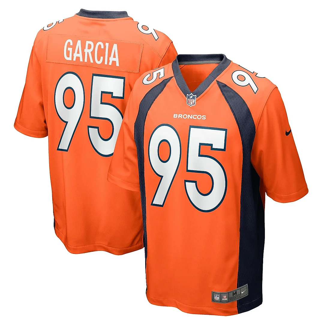 Zennovawear Men's Denver Broncos Elijah Garcia Orange Team Game Jersey