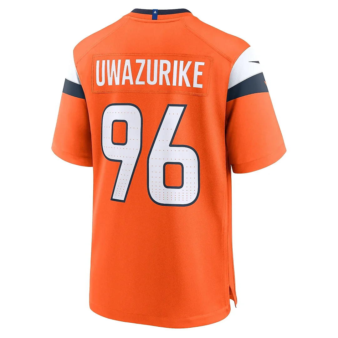 Zennovawear Men's Denver Broncos Eyioma Uwazurike Orange Team Game Jersey