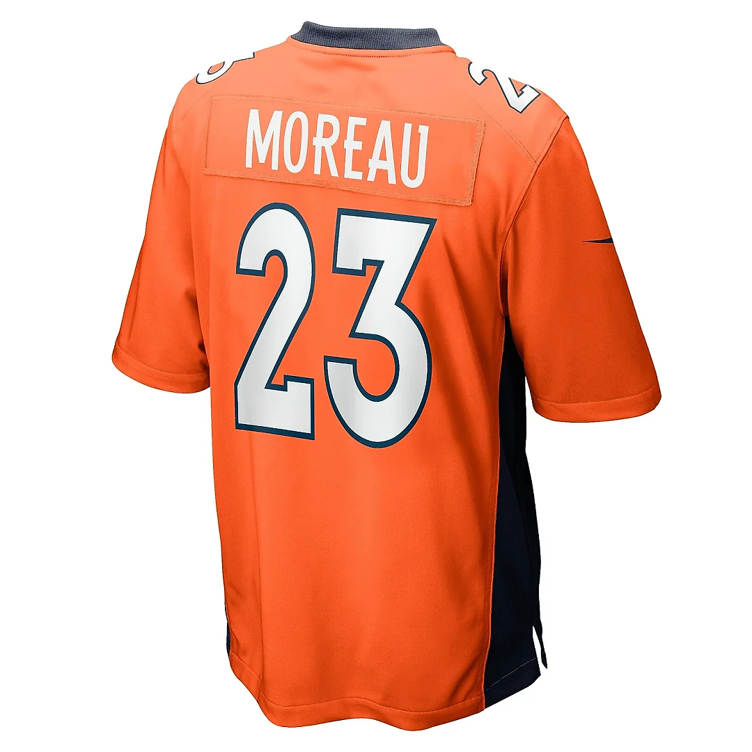 Zennovawear Men's Denver Broncos Fabian Moreau Orange Team Game Jersey