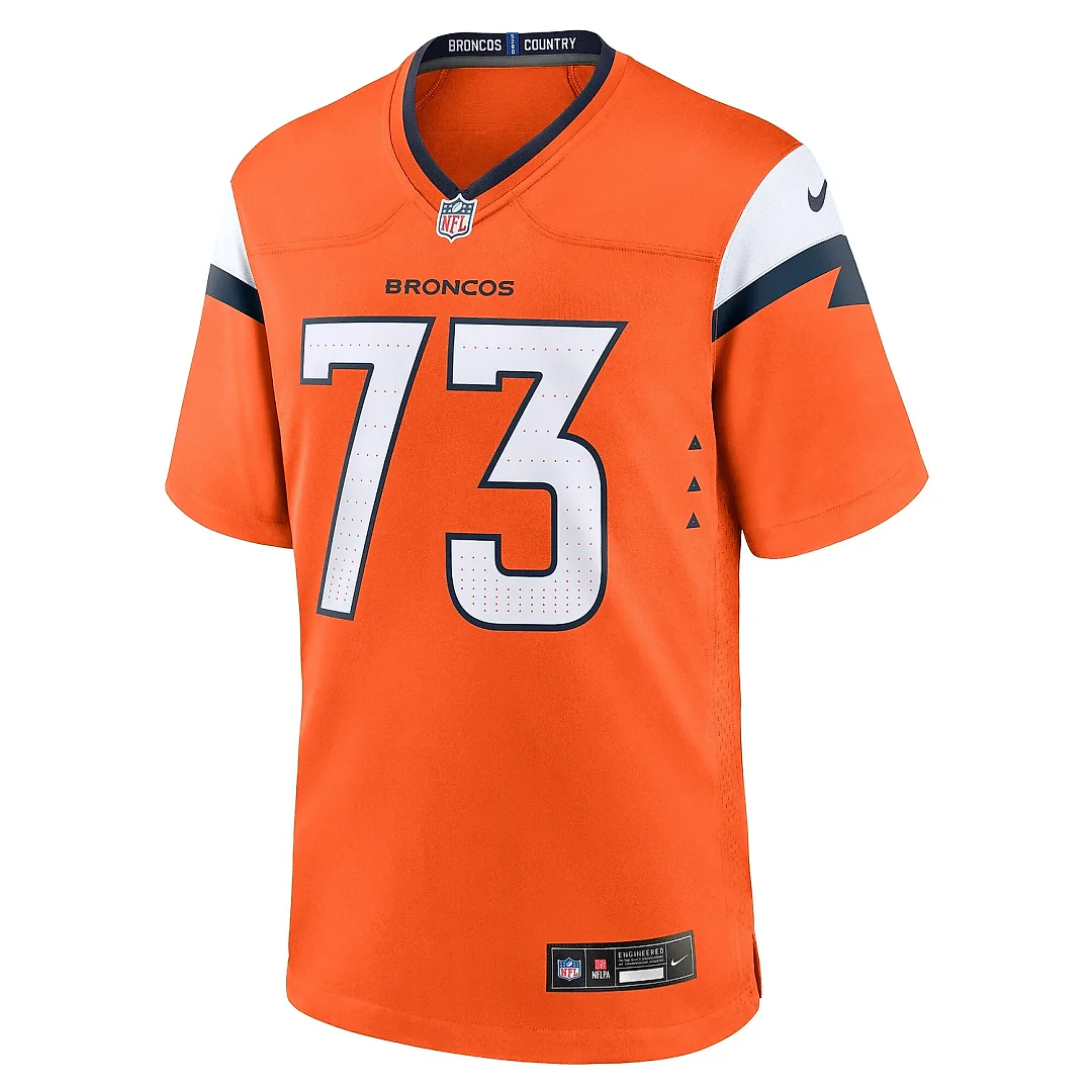 Zennovawear Men's Denver Broncos Frank Crum Orange Team Game Jersey