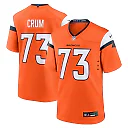 Zennovawear Men's Denver Broncos Frank Crum Orange Team Game Jersey