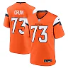 Zennovawear Men's Denver Broncos Frank Crum Orange Team Game Jersey