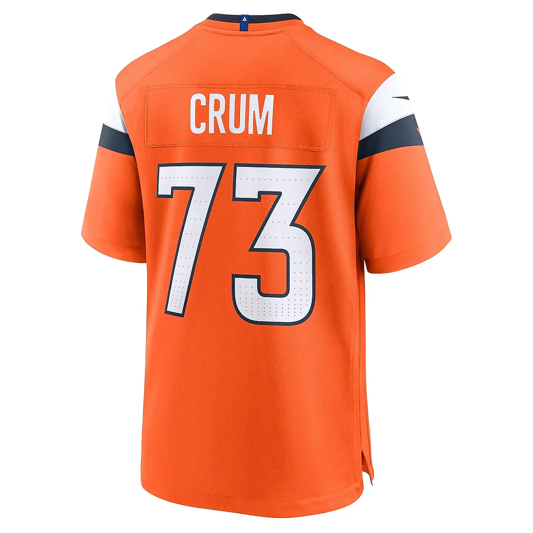 Zennovawear Men's Denver Broncos Frank Crum Orange Team Game Jersey