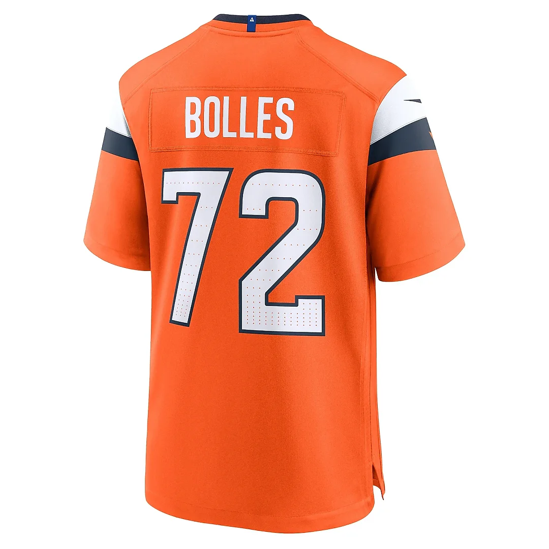 Zennovawear Men's Denver Broncos Garett Bolles Orange Team Game Jersey