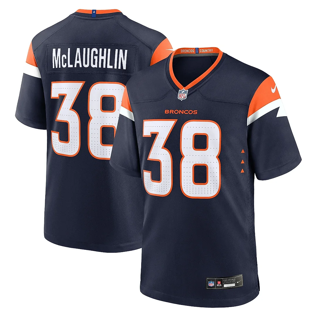 Zennovawear Men's Denver Broncos Jaleel McLaughlin Navy Alternate Game Jersey