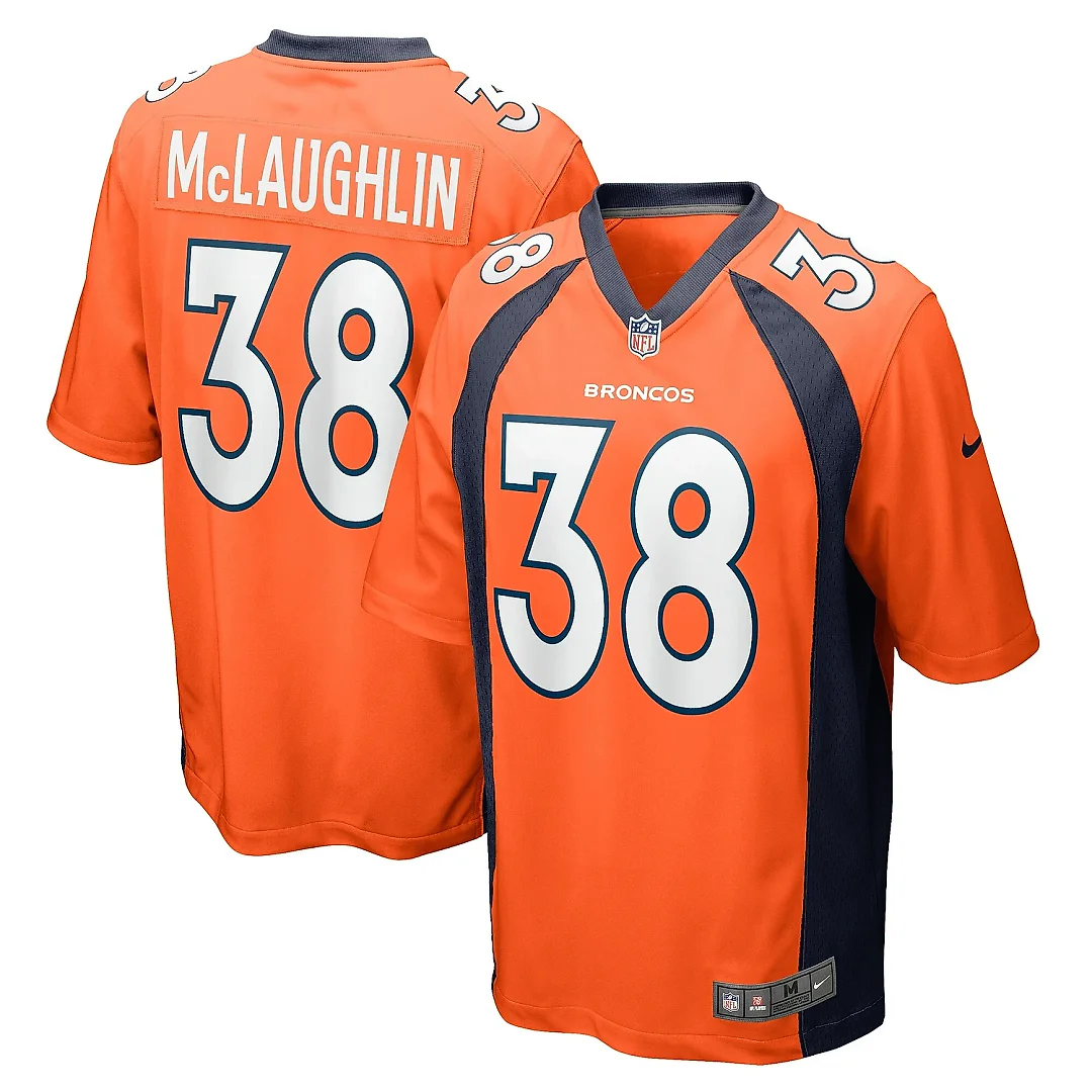 Zennovawear Men's Denver Broncos Jaleel McLaughlin Orange Game Jersey