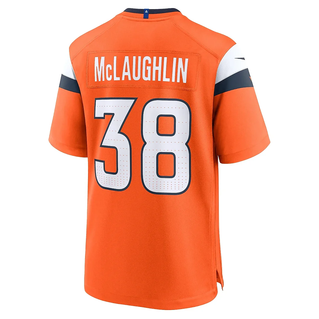 Zennovawear Men's Denver Broncos Jaleel McLaughlin Orange Team Game Jersey